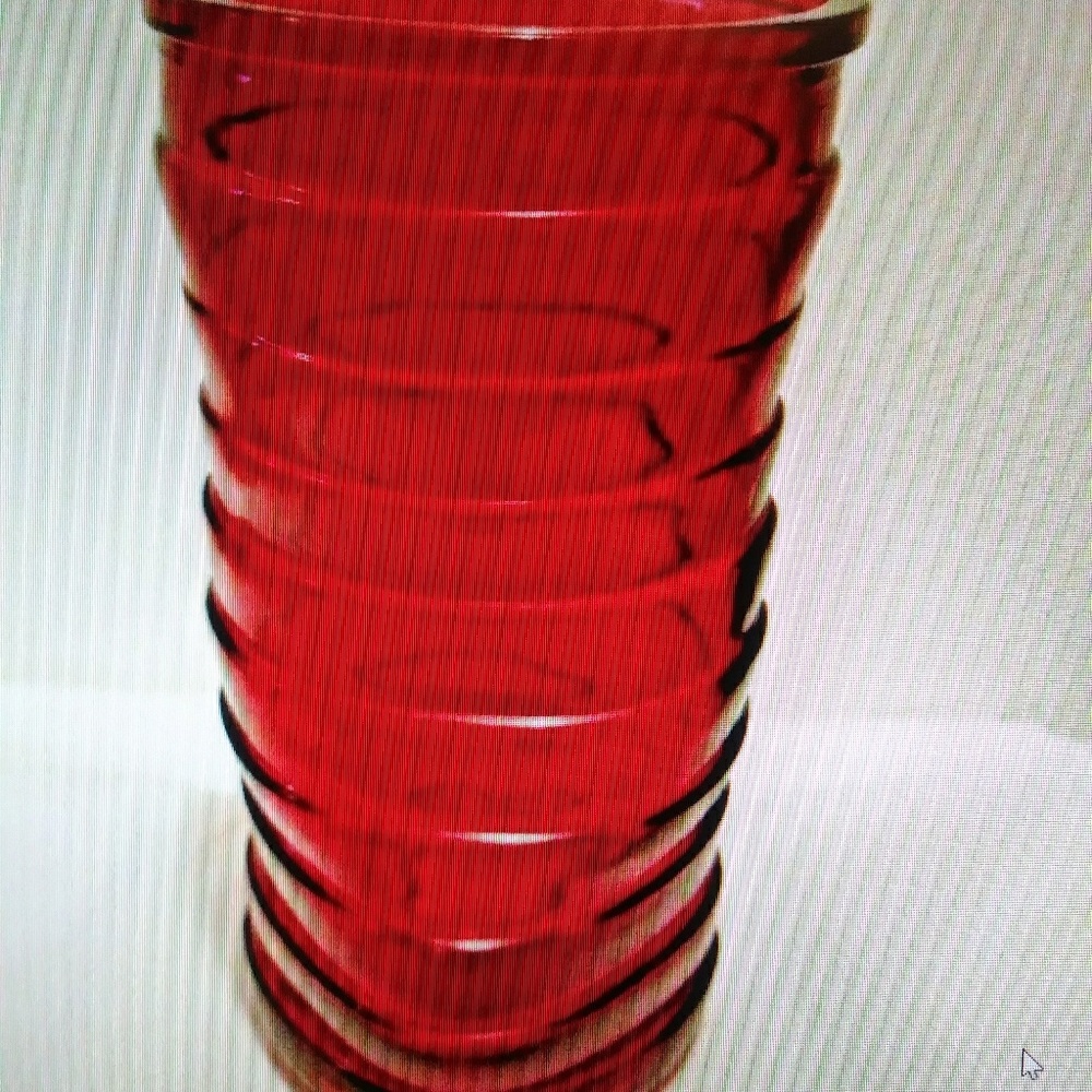 Hoosier Glass Ruby Red Vase. Holiday